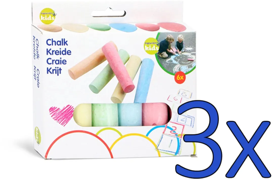 Eddy Toys Krijt - 6 Stuks - 6 Kleuren