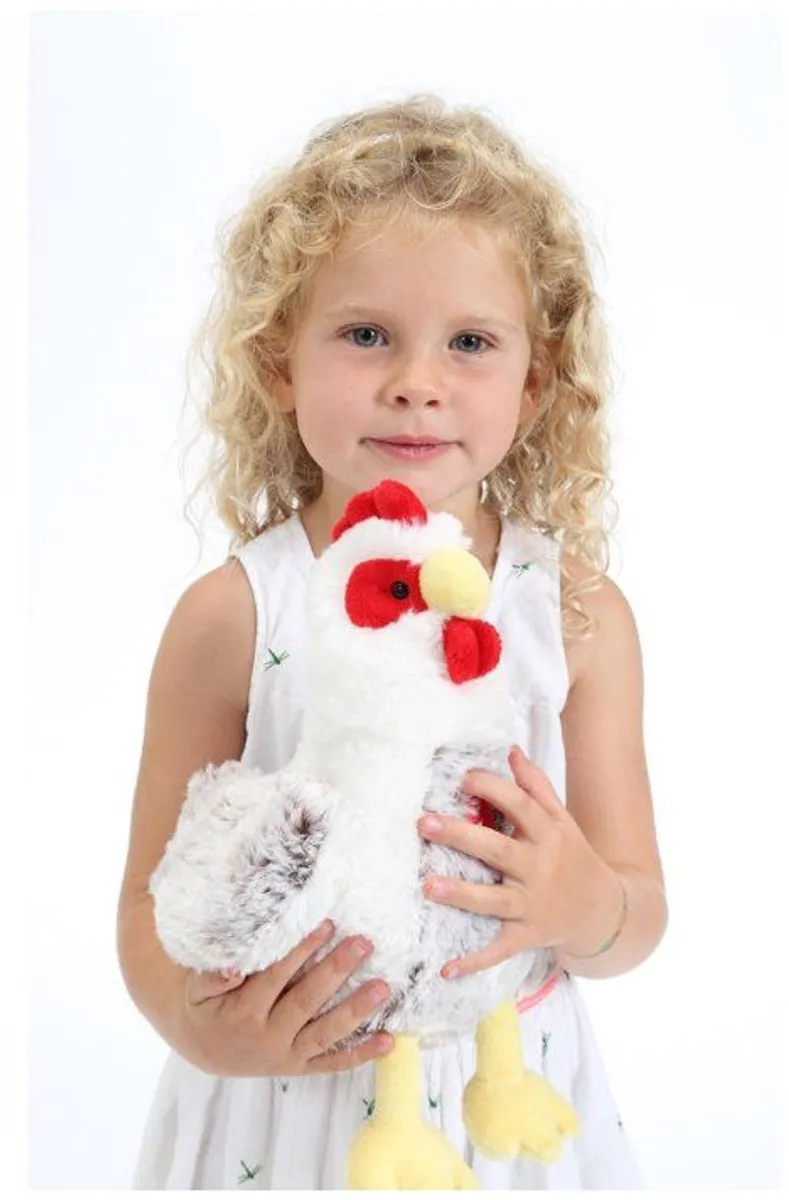 Gipsy Toys Pluche Kip - Met Geluid 22cm - Wit/Bruin