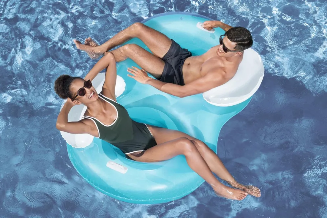 Bestway Cool Comfort Double Deluxe Zwemvlot 104cm - Blauw - afbeelding 6 van 6