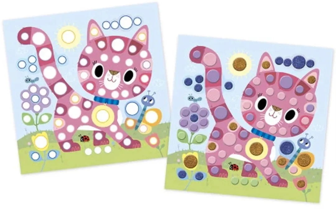 Janod Ronde Stickers Huisdieren - 8 Stuks Multikleur