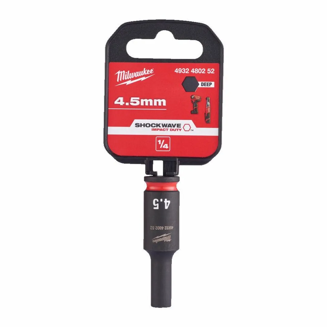Milwaukee SHOCKWAVE Slagdop 1/4" 4.5mm - Chroom-molybdeenstaal