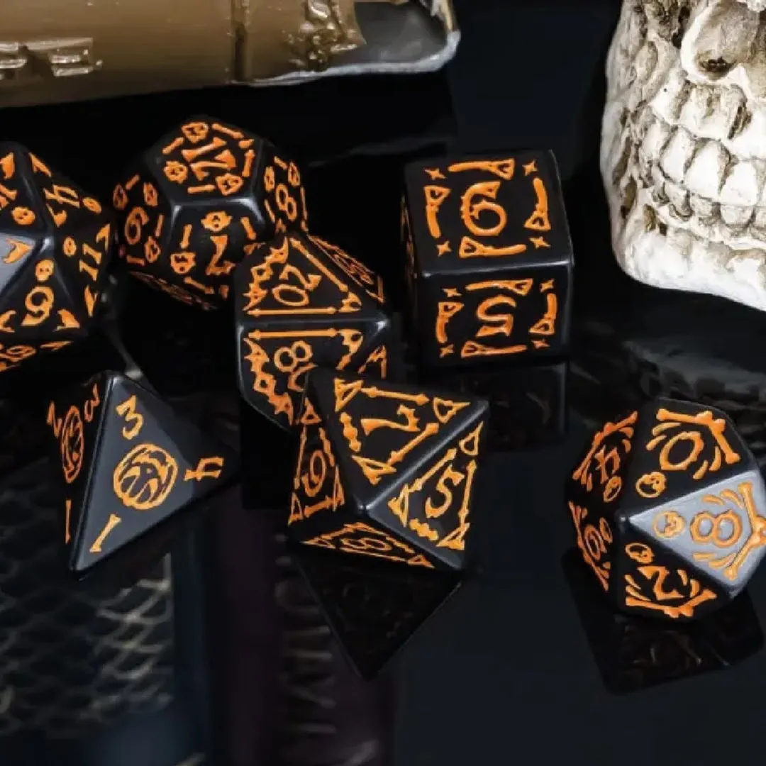 Lapi Toys Polydice Arcyl D&D Dobbelsteen - 7 Stuks - Zwart