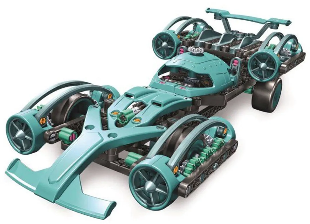 Clementoni Supersonische Auto 320 Onderdelen - Turquoise/Grijs
