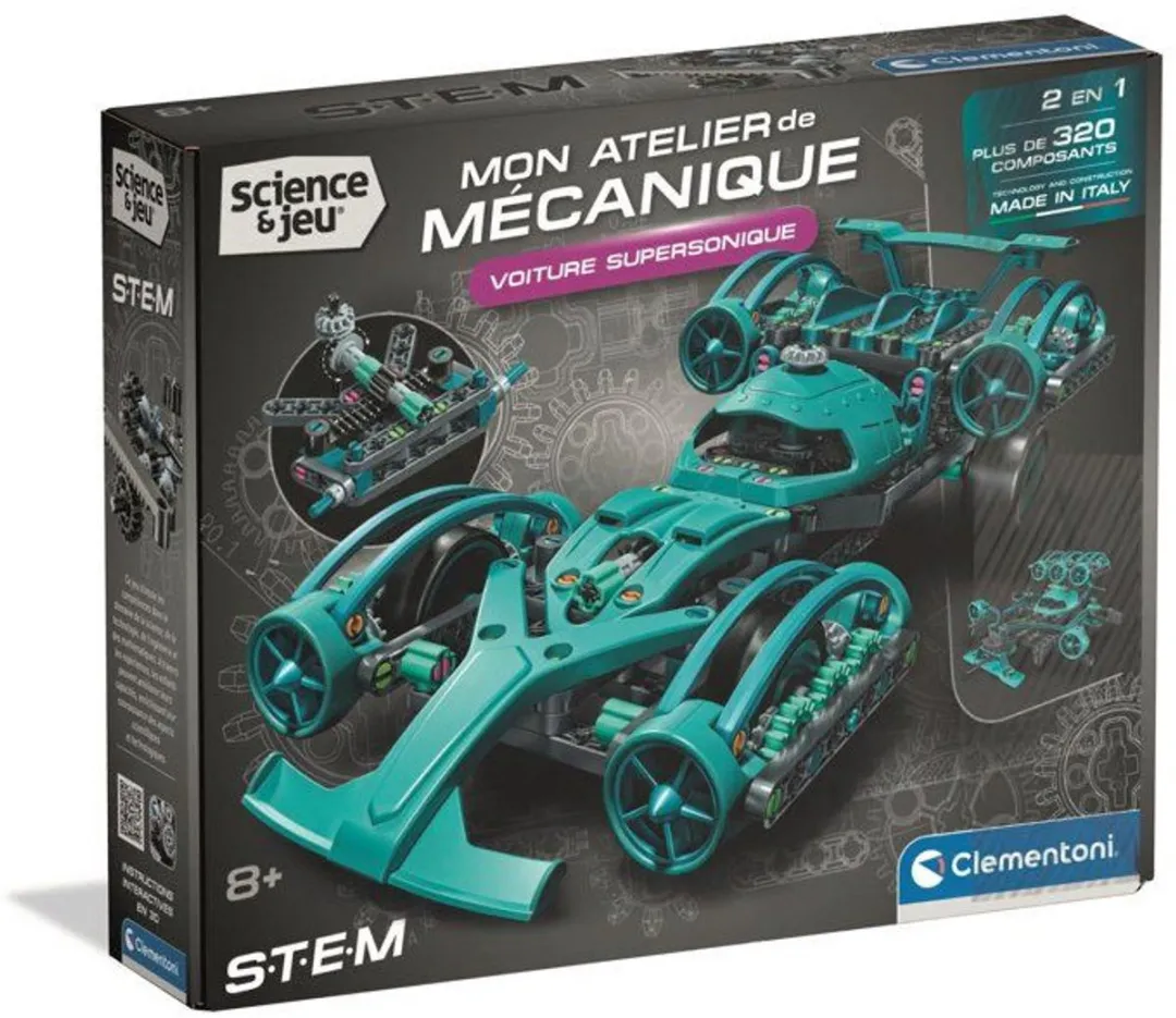 Clementoni Supersonische Auto 320 Onderdelen - Turquoise/Grijs