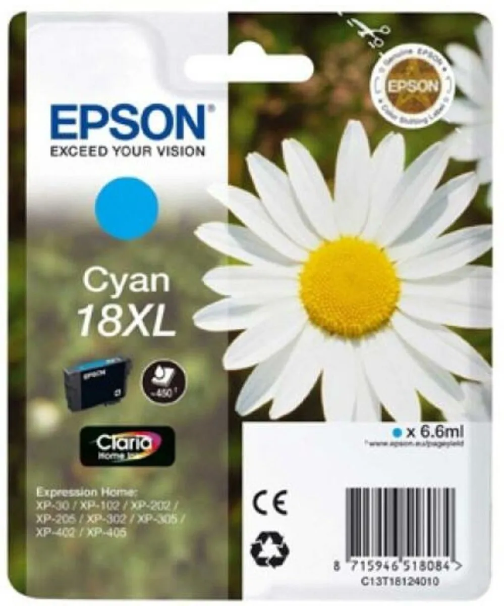 Epson 18 XL Cyaan Inktcartridge - 450 pagina's