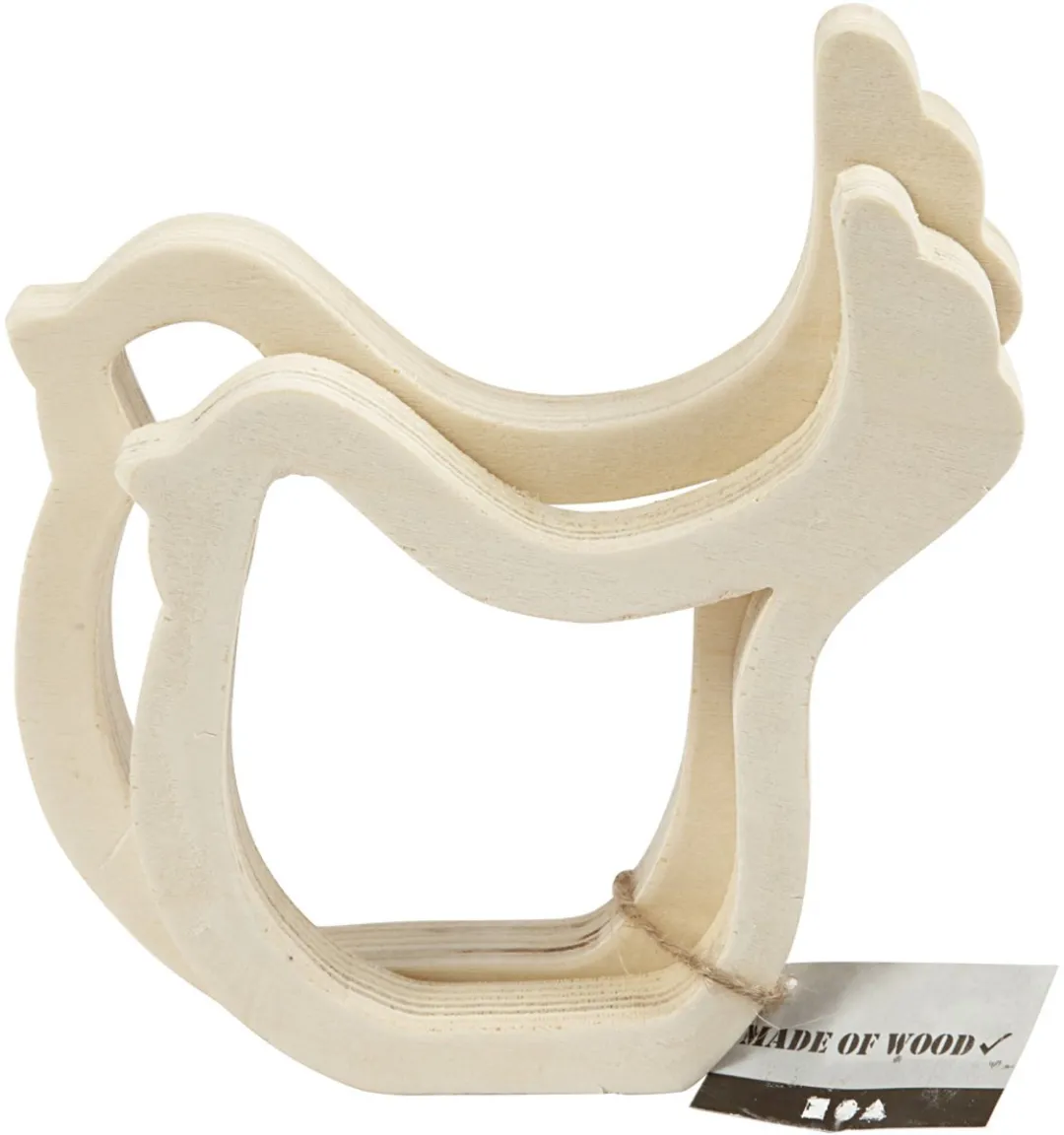Creativ Company Kippen Hout Set 2 Stuks - Triplex