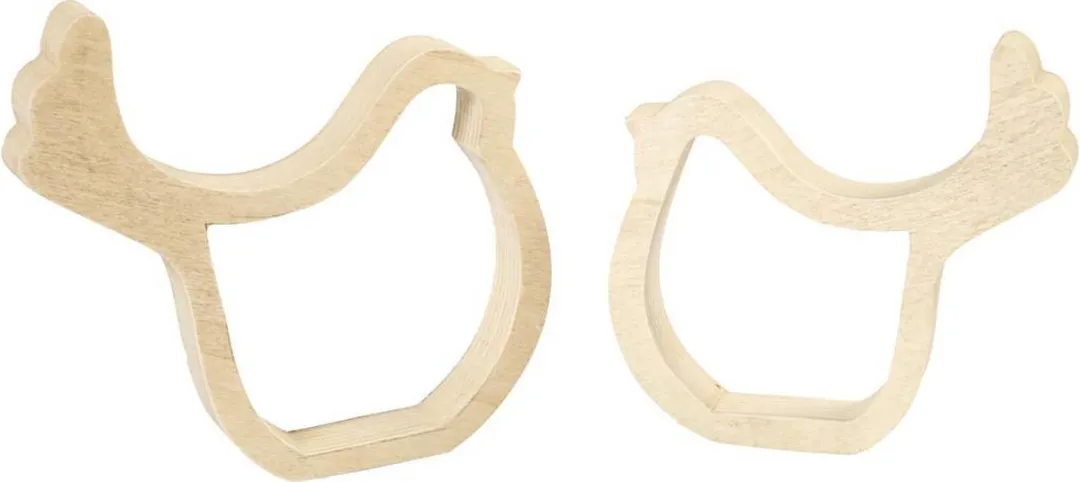 Creativ Company Kippen Hout Set 2 Stuks - Triplex