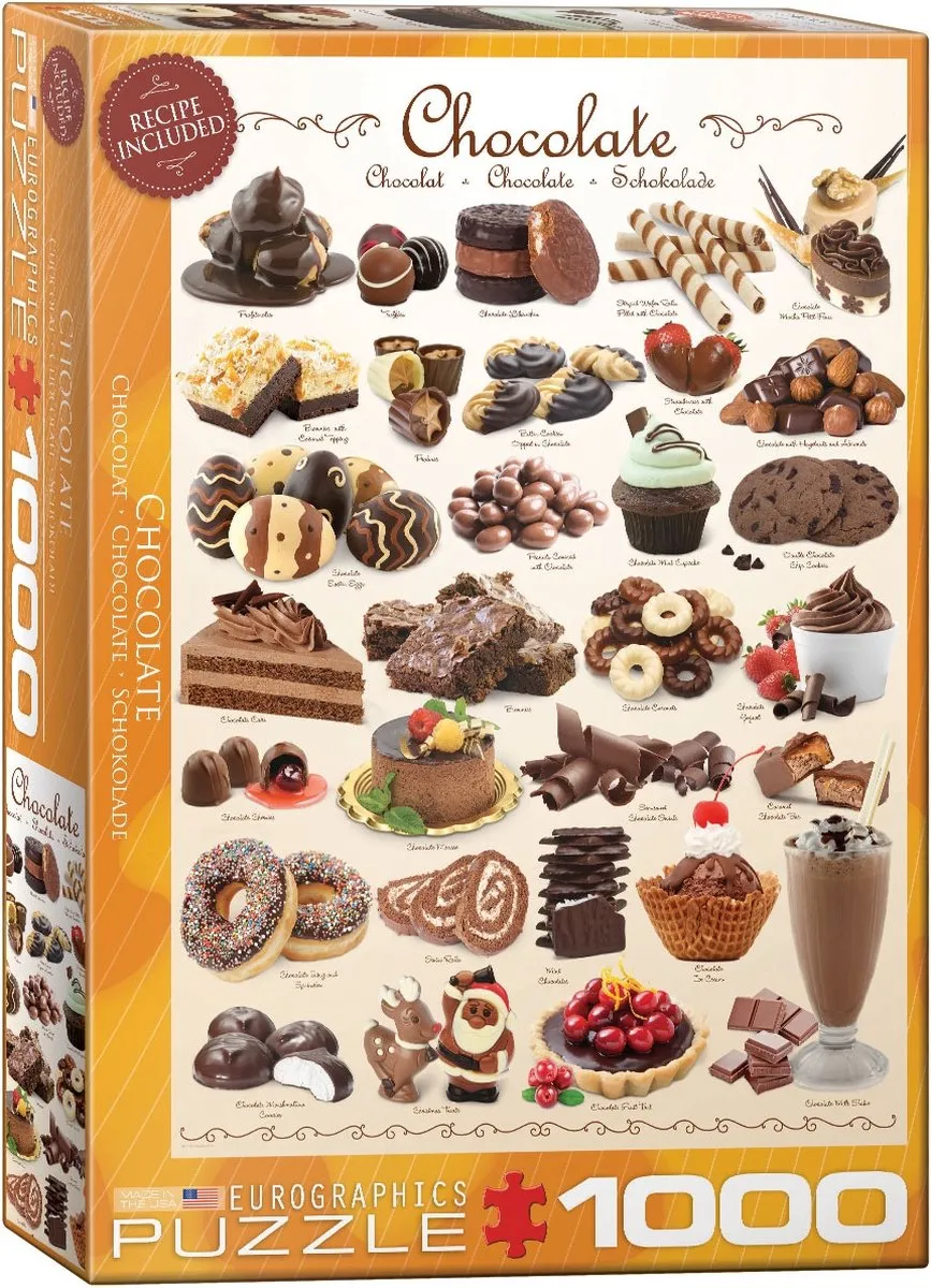 Eurographics Puzzel Chocolate 1000 Stuks - Meerkleurig