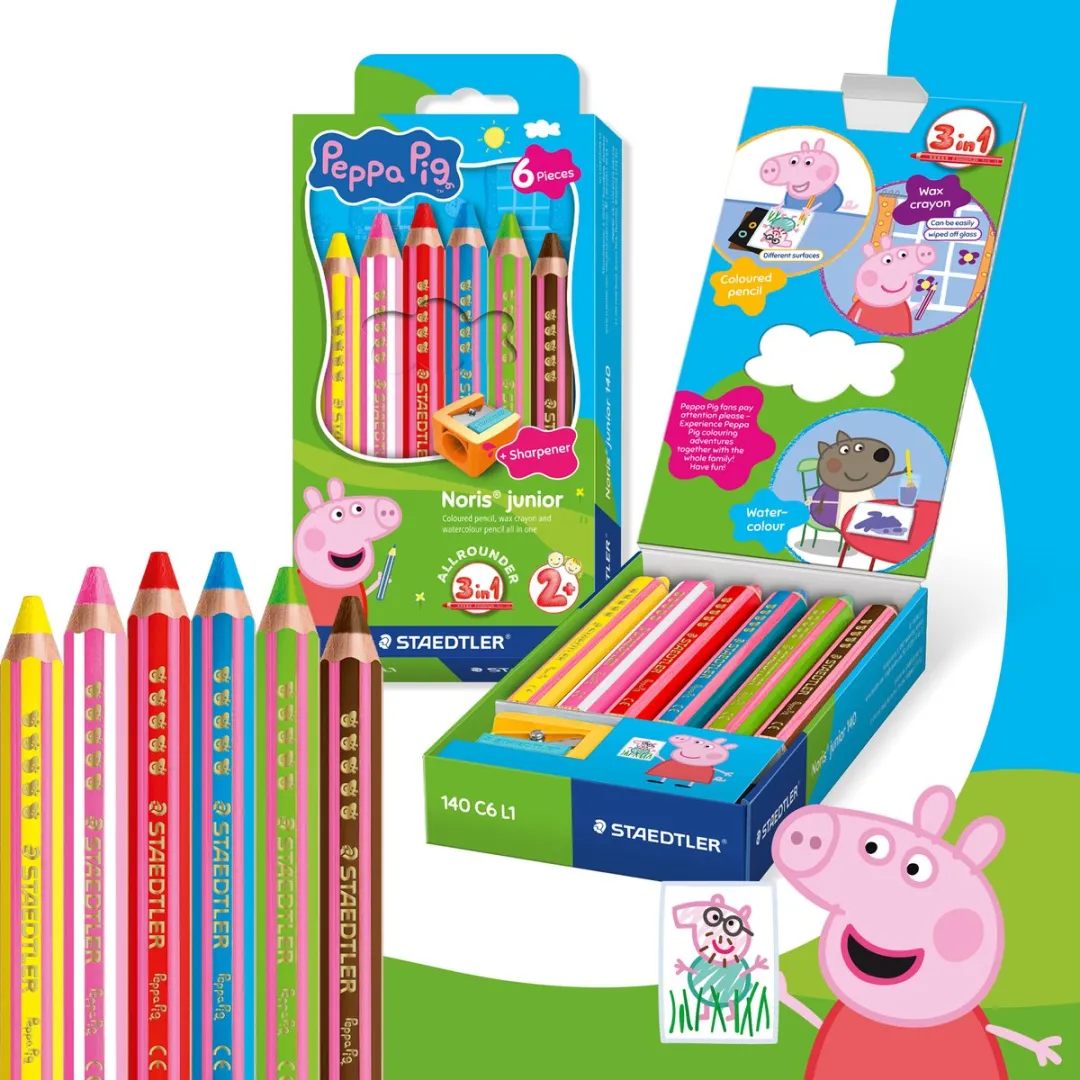 STAEDTLER Peppa Pig Noris Junior 3-in-1 Kleurpotloden