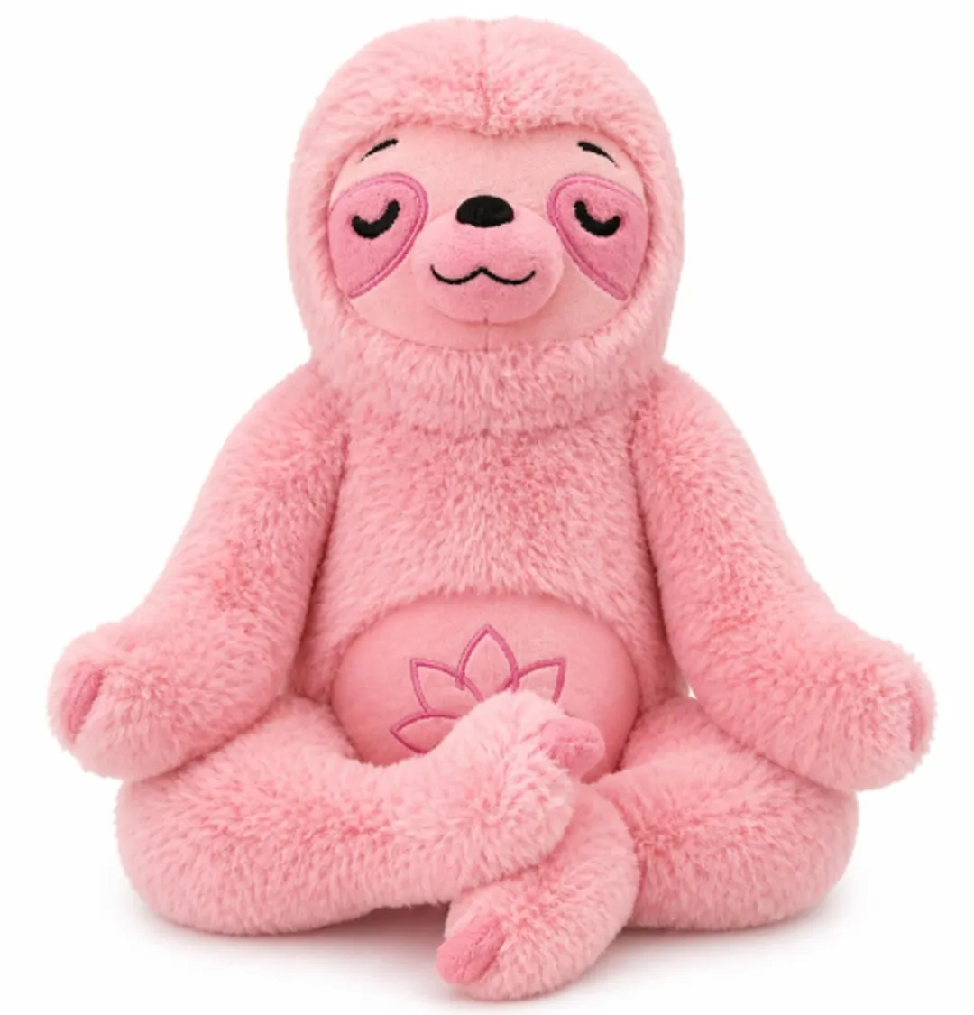 Topknuffels Luiaard Buddha Roze Pluche Knuffel 30cm