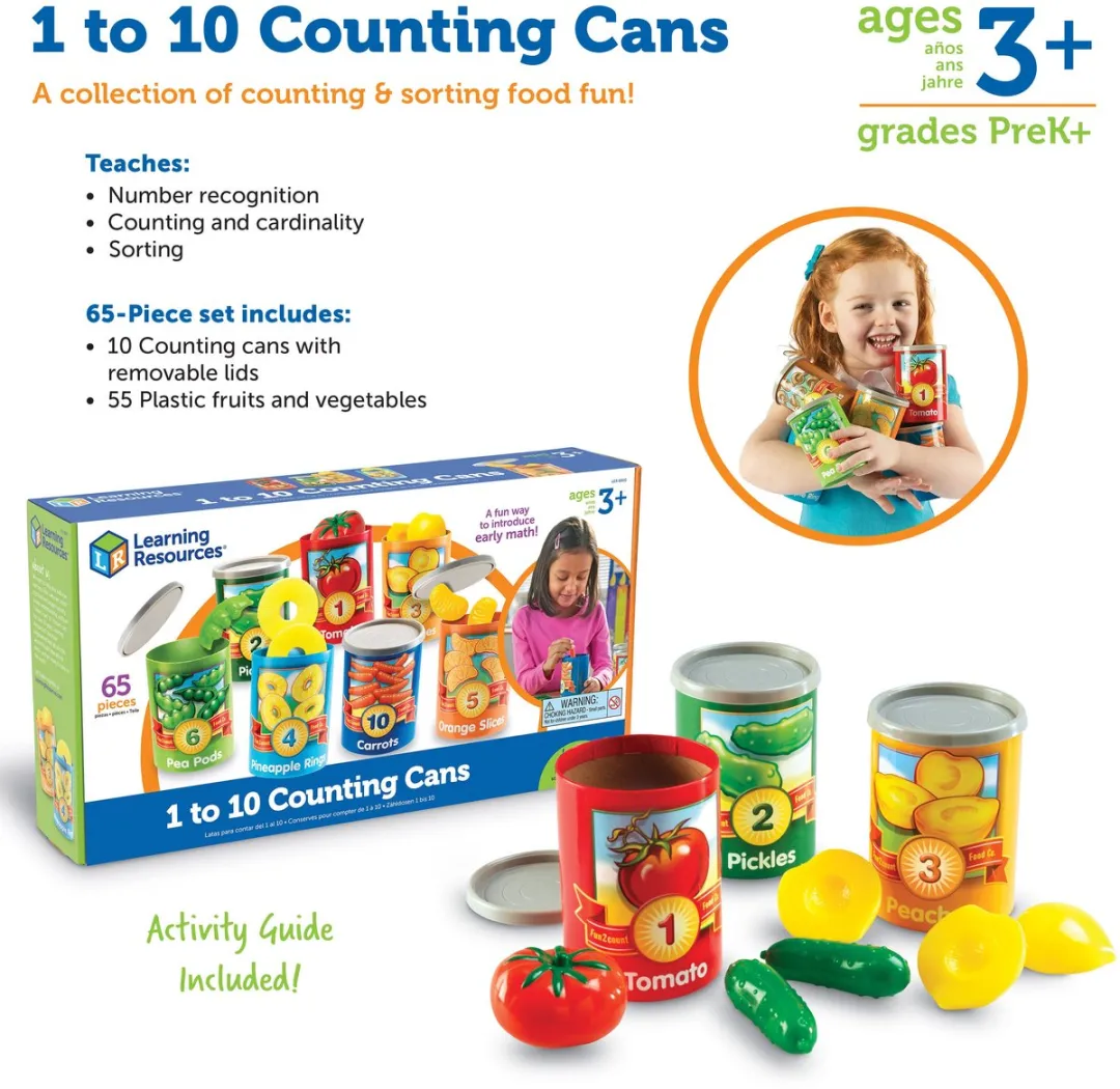 Learning Resources 1-10 Counting Cans - Tel Speelgoed - Meerkleurig