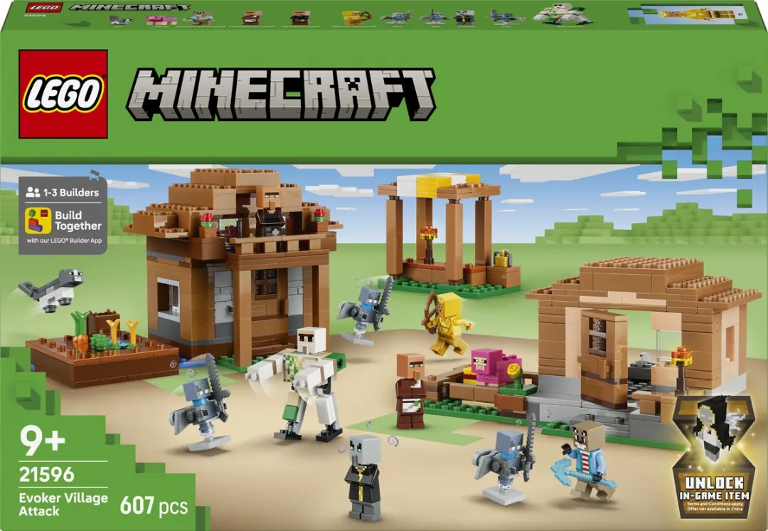 LEGO Minecraft Oproeper Dorpsaanval 21596 - 607 Stukken