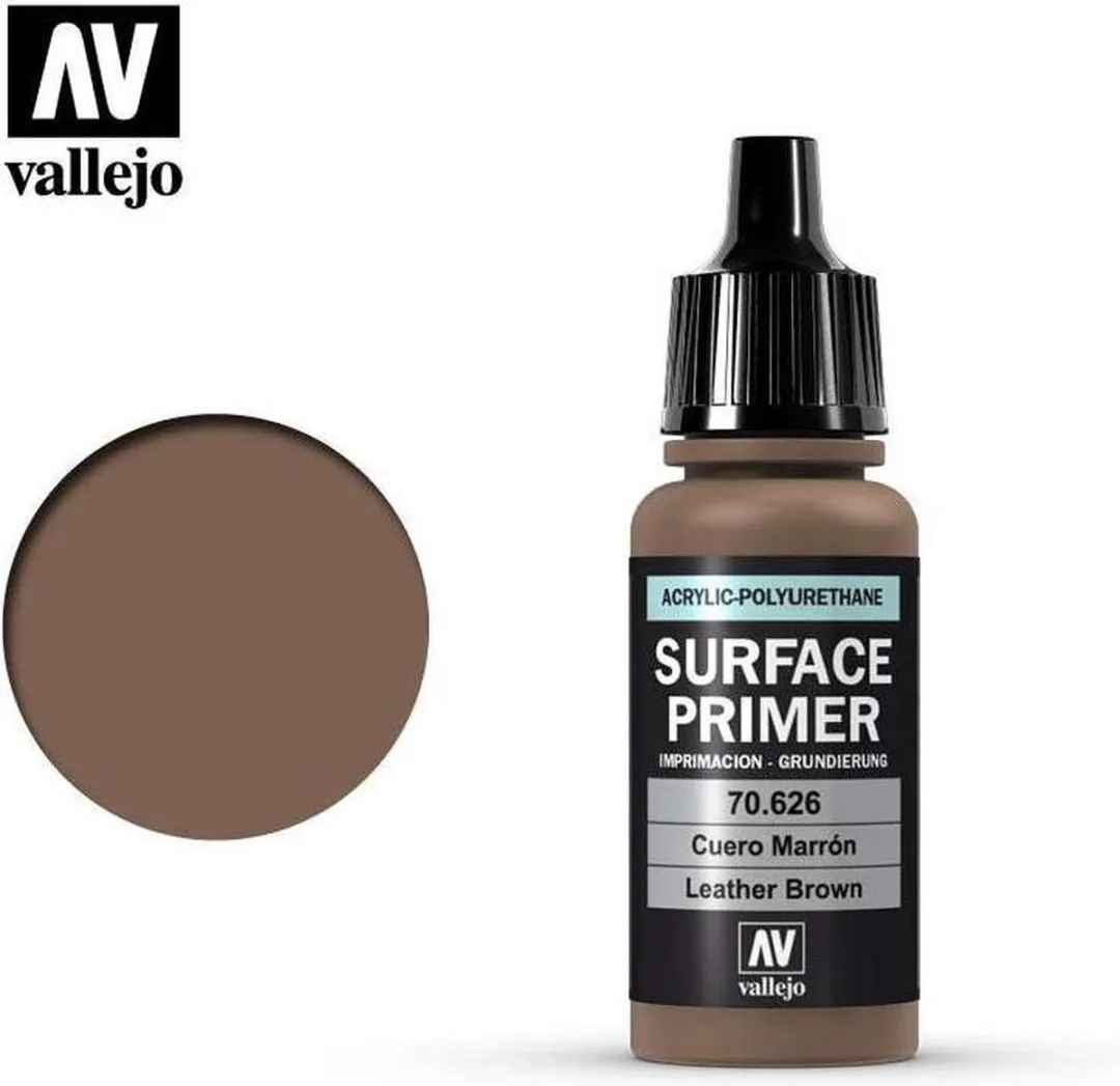 Vallejo Hobbyverf Acryl Leather Brown 17ml