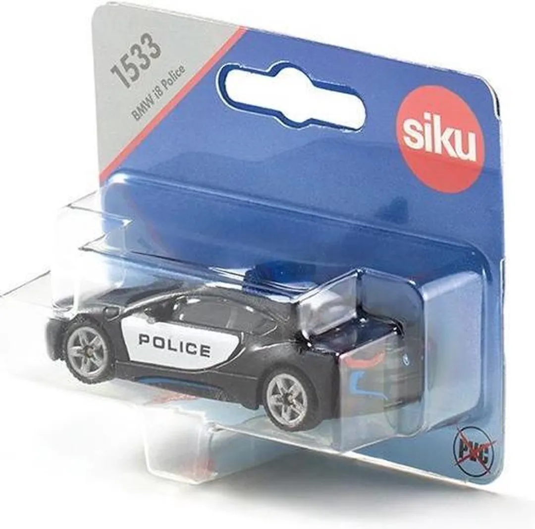 SIKU BMW i8 US Police Politieauto 8cm - Zwart/Wit