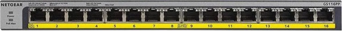 Netgear GS116PP Unmanaged PoE Switch 16 Poorten - 183W