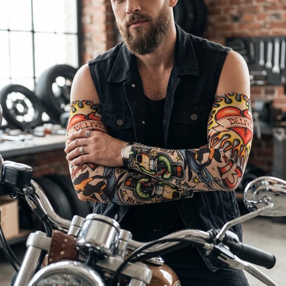 NuveX Tattoo Mouwen Set - 8 Stuks Multicolor