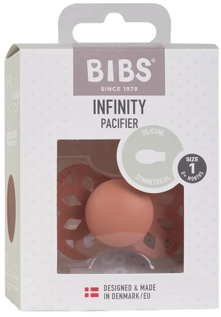 BIBS Infinity Serie Siliconen Fopspeen - Peach Maat S