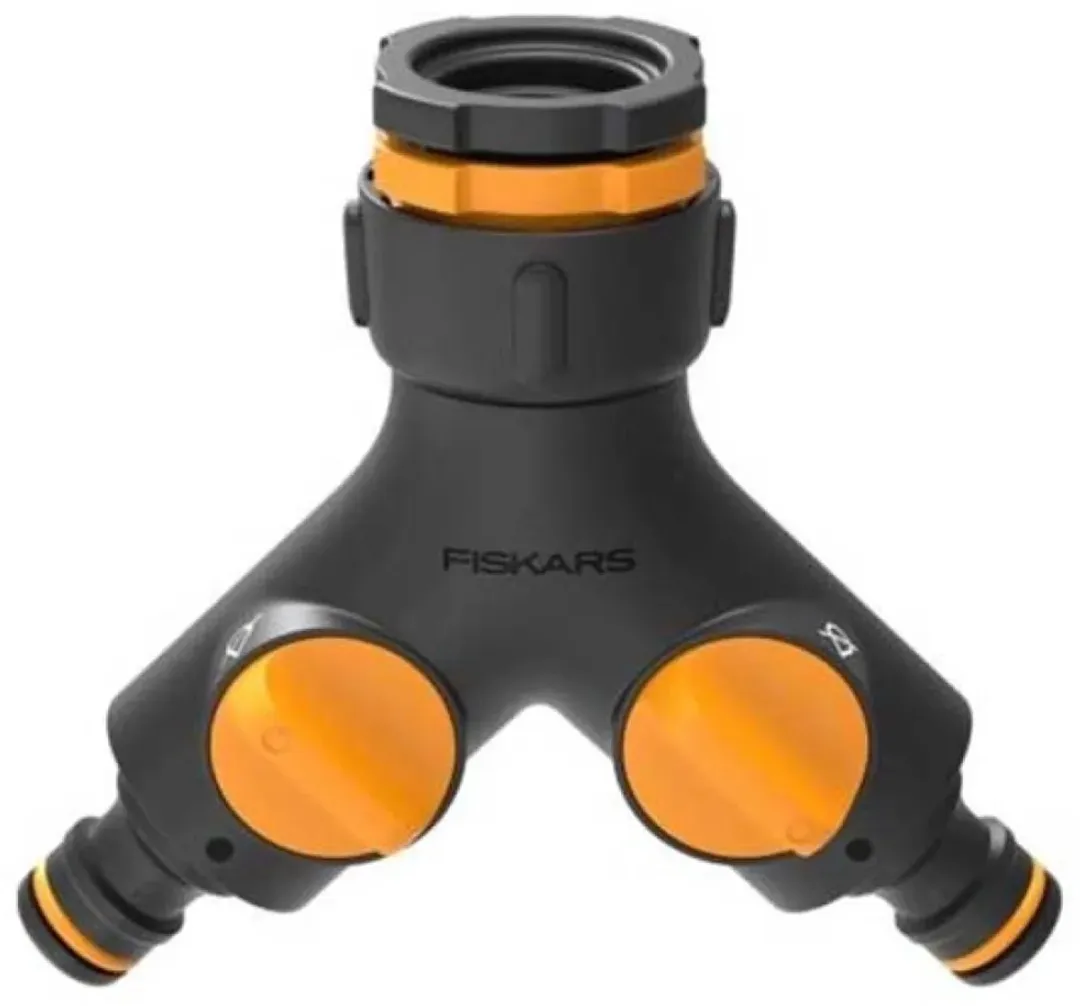 Fiskars Multi Serie 2-weg Kraanverdeler - Zwart/Orange