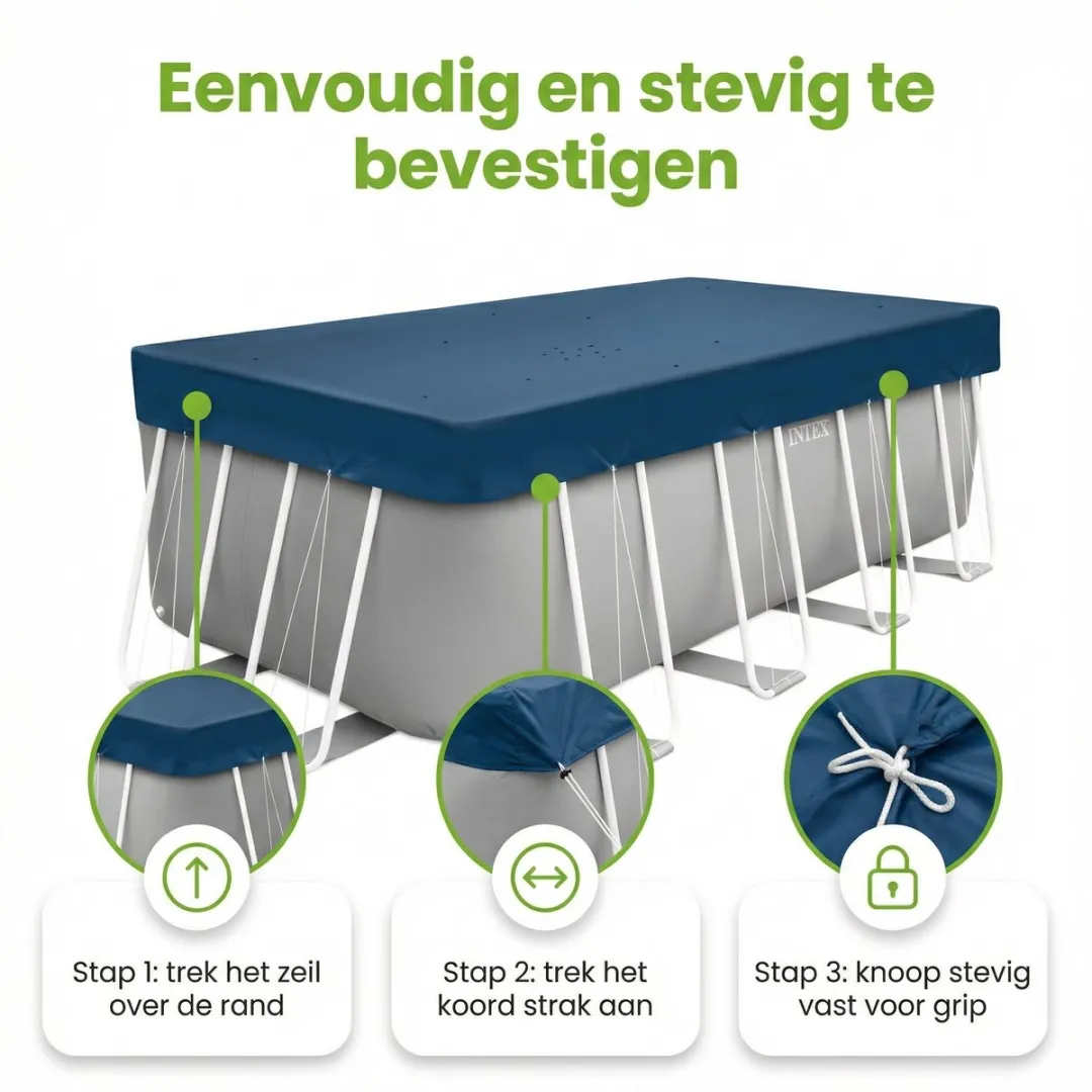 Intex Small Rectangular Zwembad Afdekzeil 400x200cm - Blauw