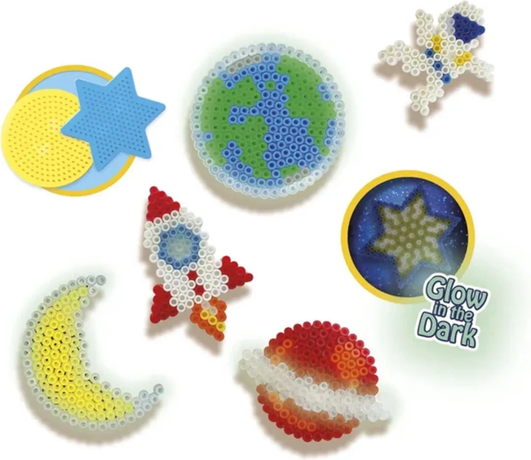 SES Creative Beedz Strijkkralen Universe - 1200 Stuks - Glow-in-the-Dark