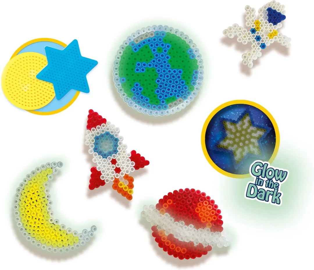SES Creative Beedz Strijkkralen Universe - 1200 Stuks - Glow-in-the-Dark