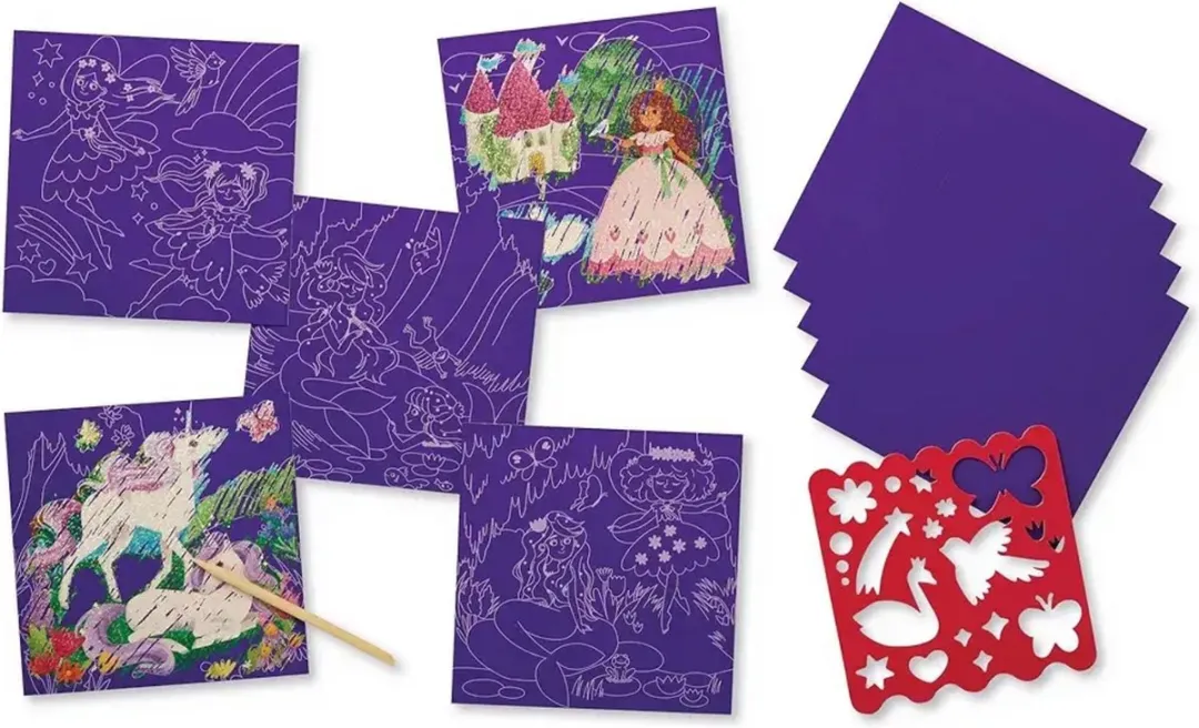 Crocodile Creek Sparkle Scratch Art Magical Friends - Multikleur