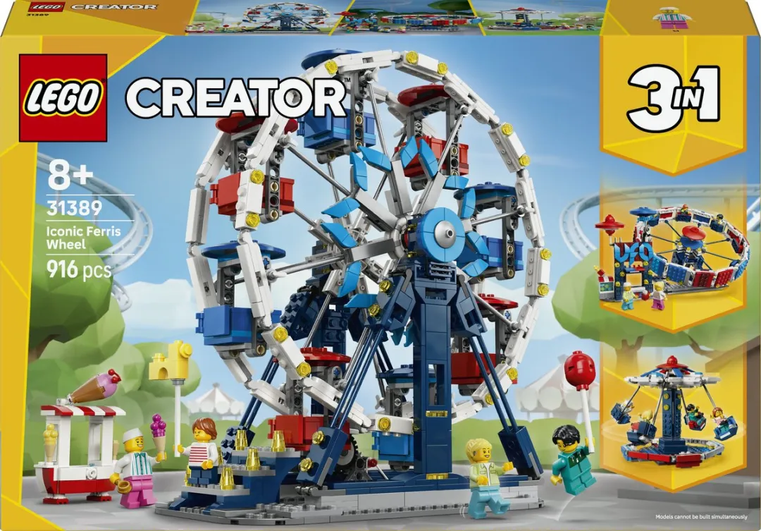 LEGO Creator 3in1 31389 Reuzenrad/UFO/Zweefmolen - 916 Stukken - Meerkleurig