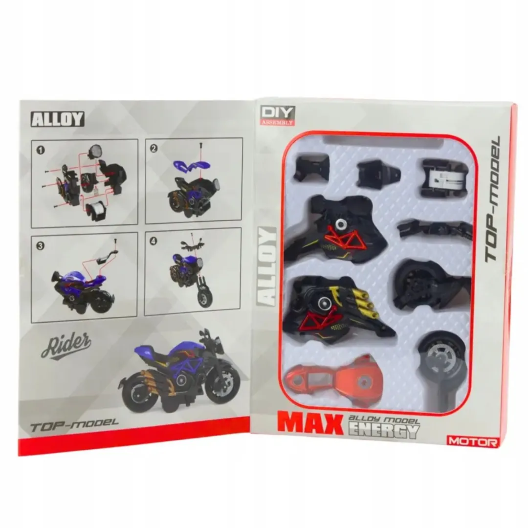Lean Toys Metalen Motor Bouwpakket 1:14 - Rood/Zwart - afbeelding 2 van 4