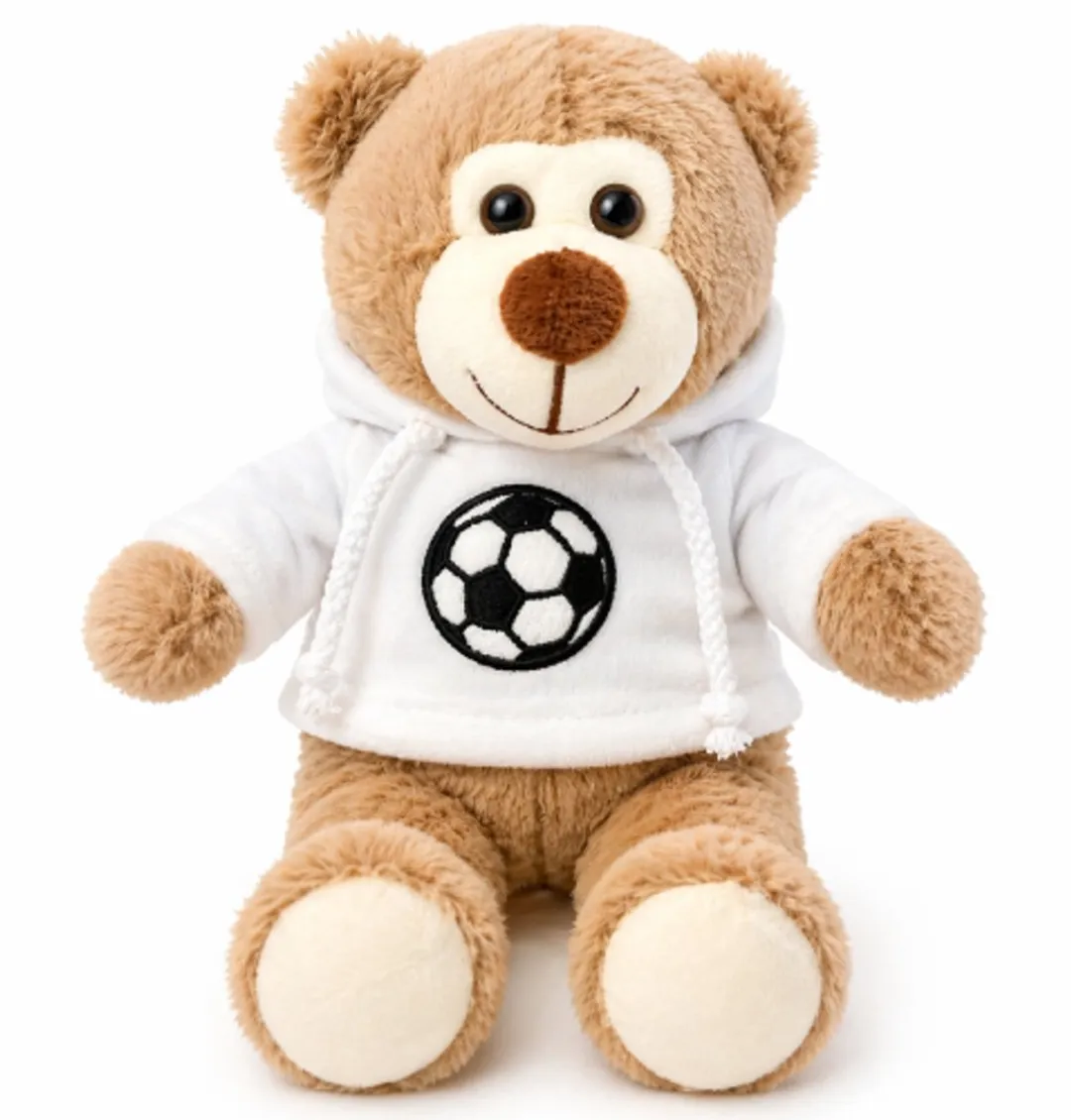 Topknuffels Teddybeer Voetbal Hoodie Pluche 28cm