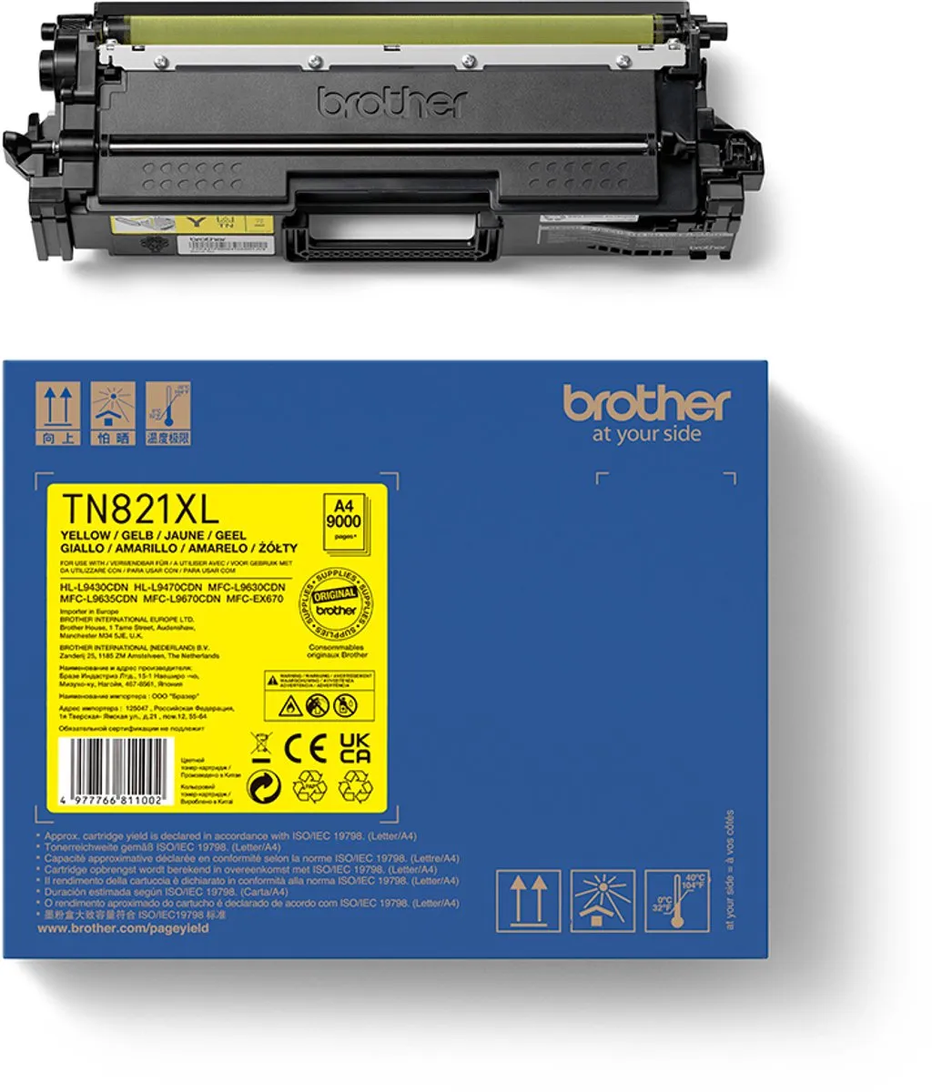 Brother TN-821XLY Tonercartridge - Geel