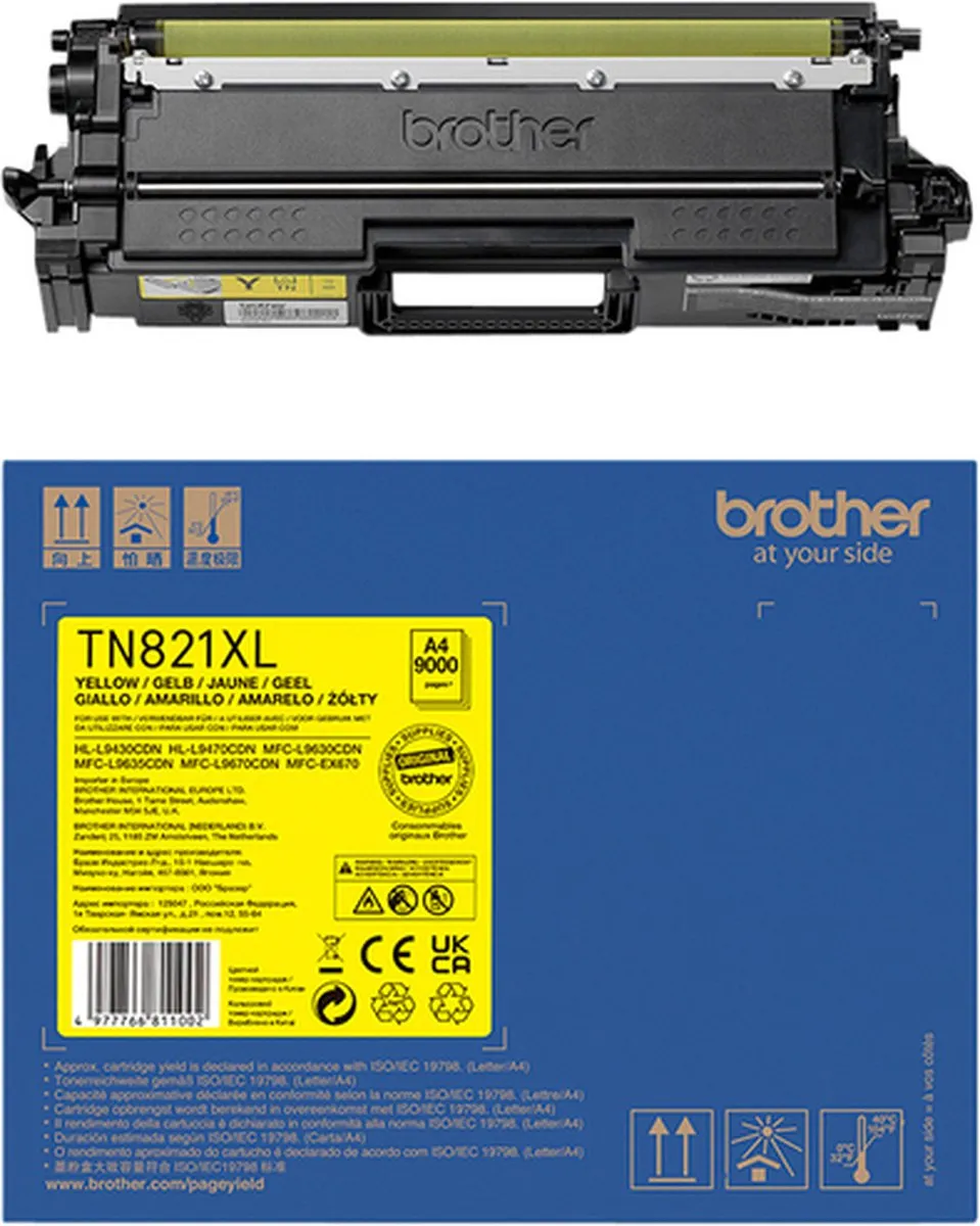 Brother TN-821XLY Tonercartridge - Geel