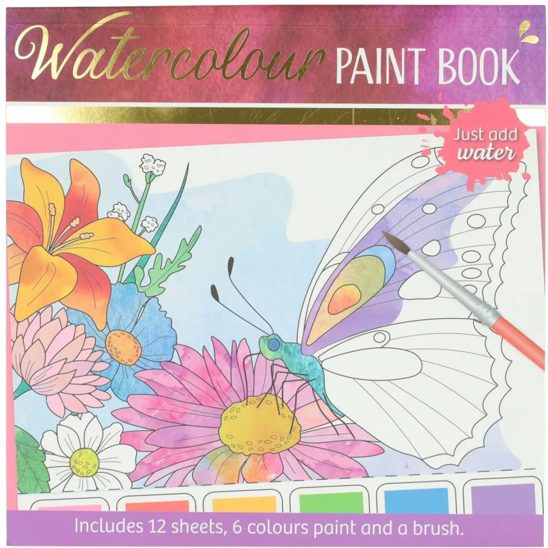 Johntoy Waterverfkleurboek Bloemen & Vlinders