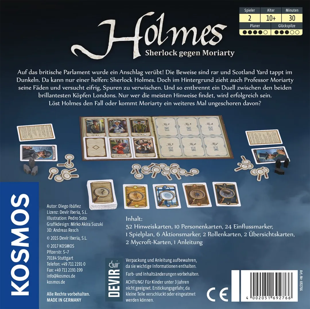 Kosmos Holmes Sherlock gegen Moriarty - 2 Spelers