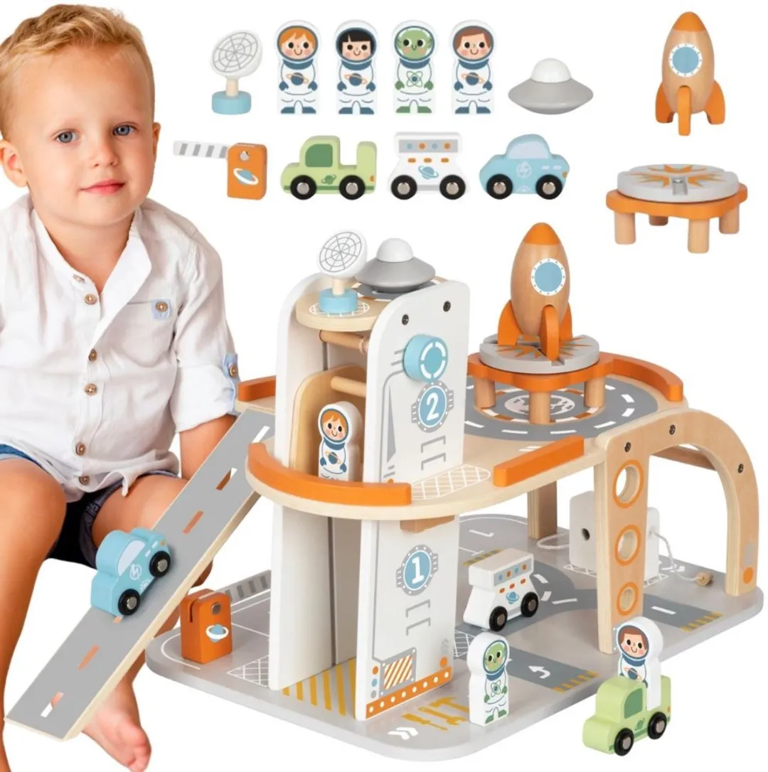 Tooky Toy Ruimtestation Parkeerplaats - Meerkleurig
