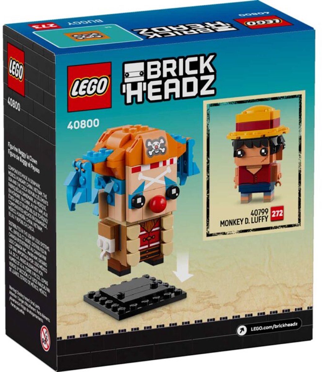 LEGO Netflix One Piece Brickheadz 40800 - Buggy de Clown