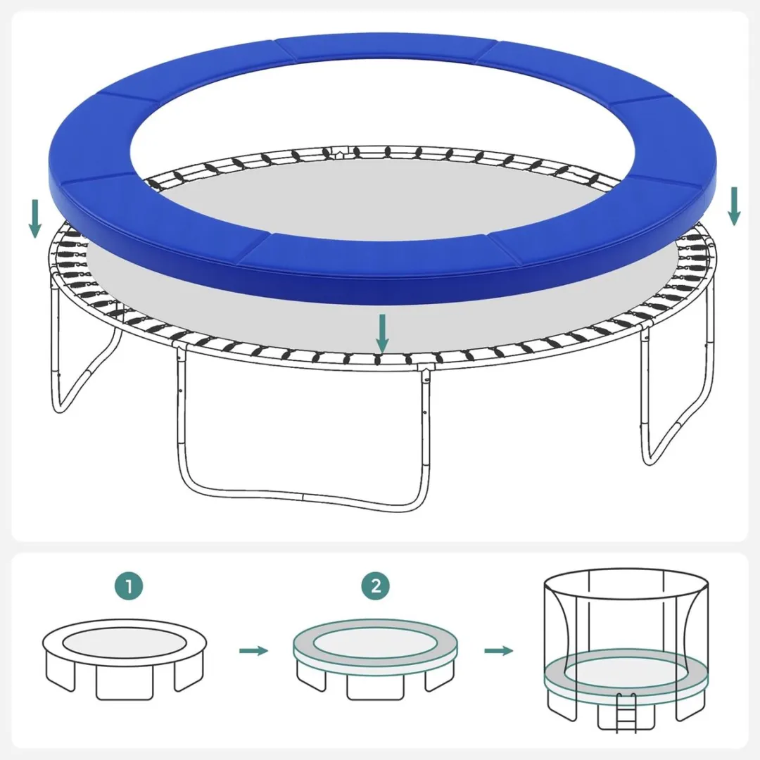 Songmics STP6FT Trampolinerandafdekking Ø183cm - Blauw - afbeelding 6 van 6