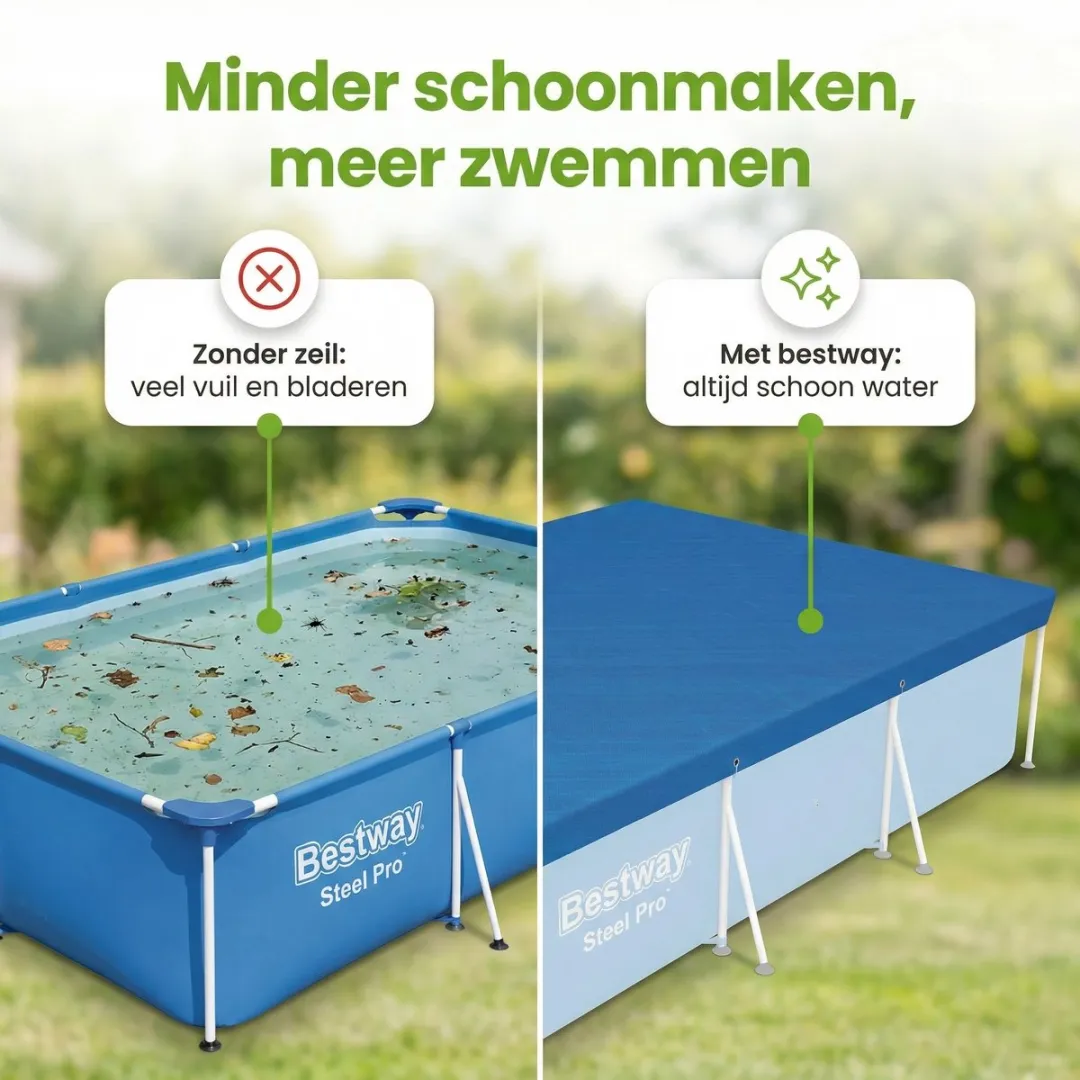Bestway Frame Zwembad Afdekzeil 300x201cm Blauw - 58106
