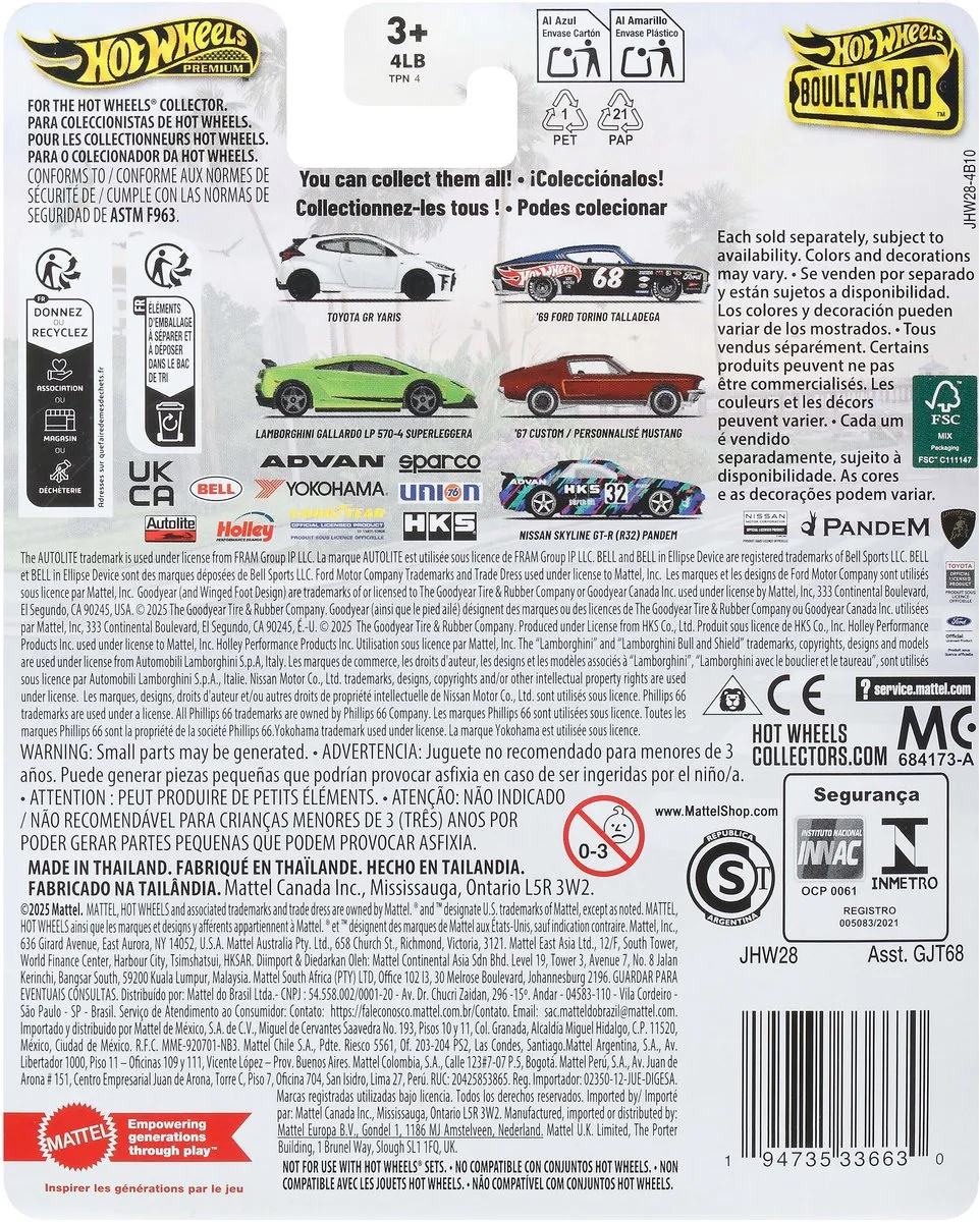 Hot Wheels '69 Ford Torino Talladega JHW28 - Meerkleurig