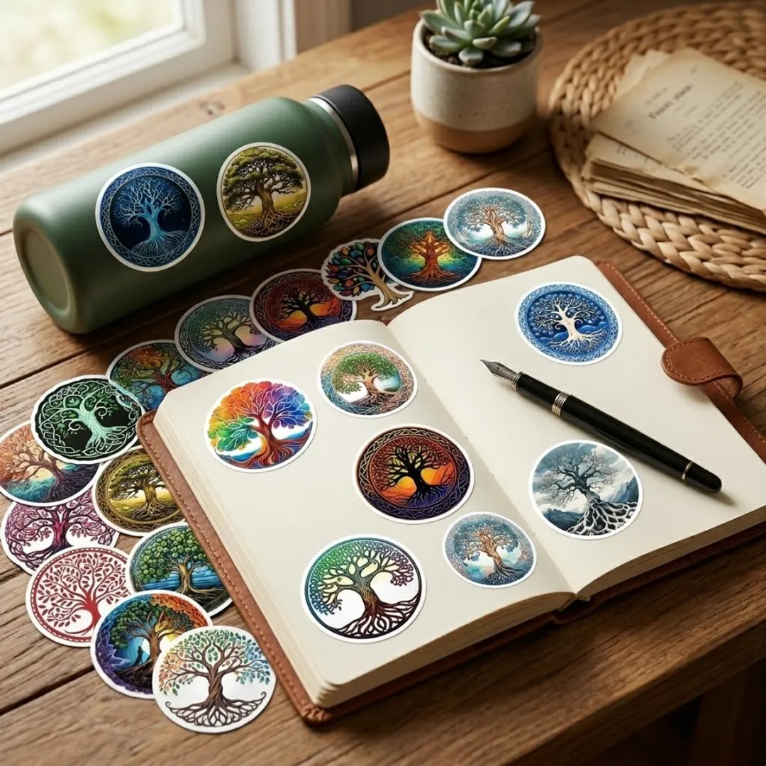 NuveX Multikleur Levensboom Stickers - 50 Stuks