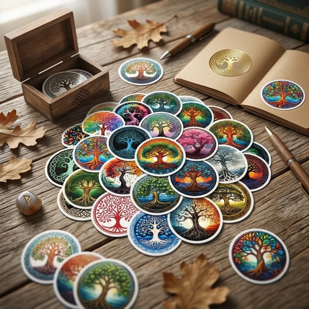 NuveX Multikleur Levensboom Stickers - 50 Stuks