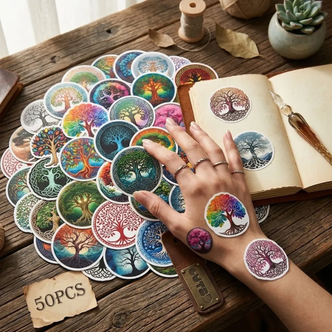 NuveX Multikleur Levensboom Stickers - 50 Stuks