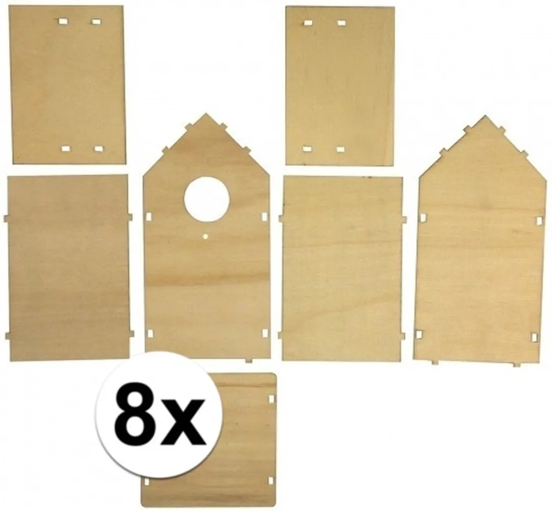 Rayher Vogelhuisje om zelf te bouwen - 8 Stuks - Beige