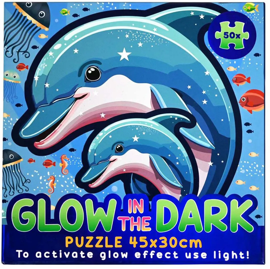 Johntoy Glow in the Dark Onderwaterwereld Puzzel - 50 Stuks - Meerkleurig