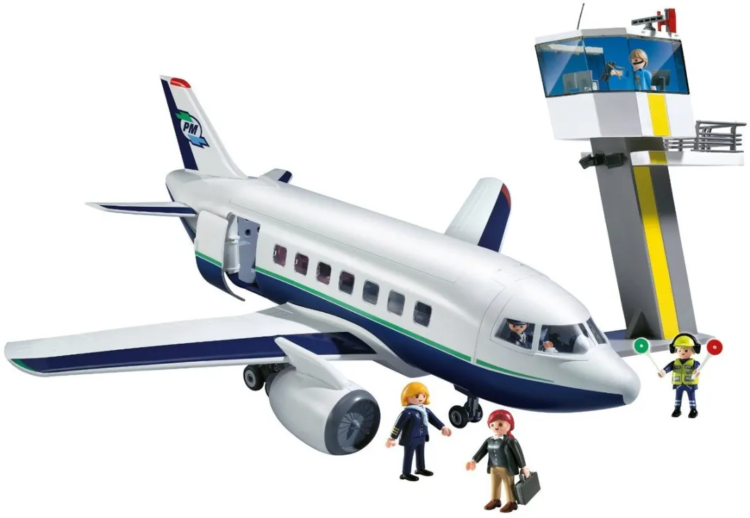 Playmobil Vracht- en Passagiersvliegtuig met Verkeerstoren 5261