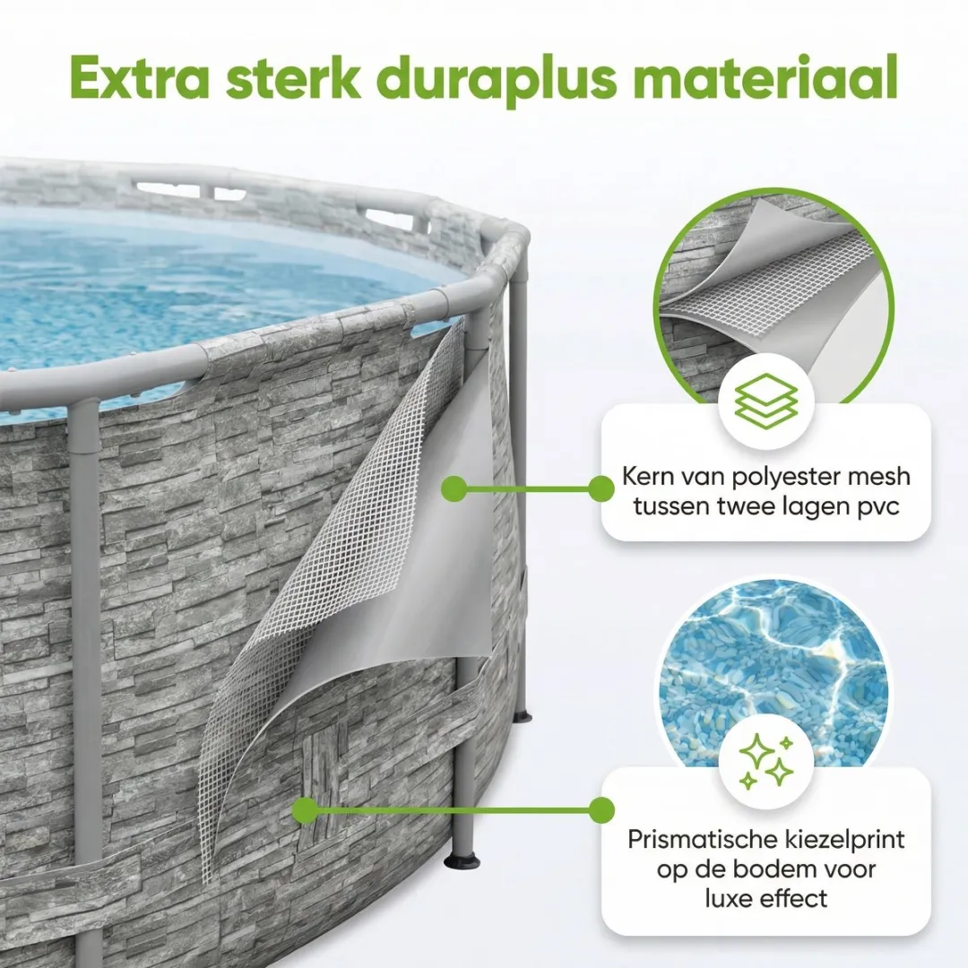 Bestway Power Steel Swim Vista 56714 Zwembad - 7250L - Grijs