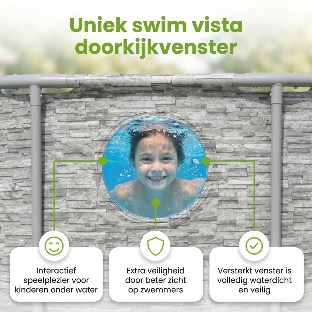 Bestway Power Steel Swim Vista 56714 Zwembad - 7250L - Grijs