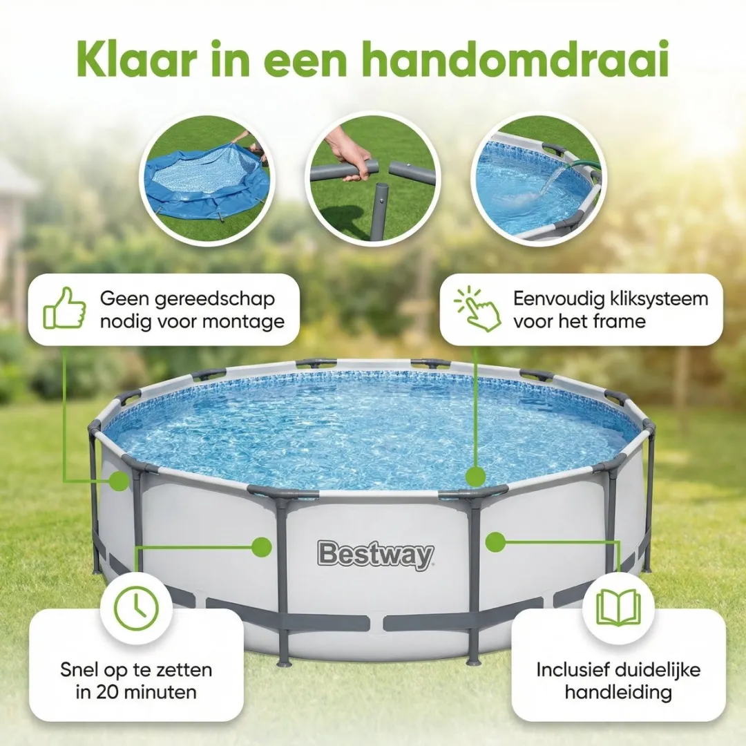 Bestway Steel Pro MAX 56950 Zwembad 427cm - Met filterpomp & accessoires