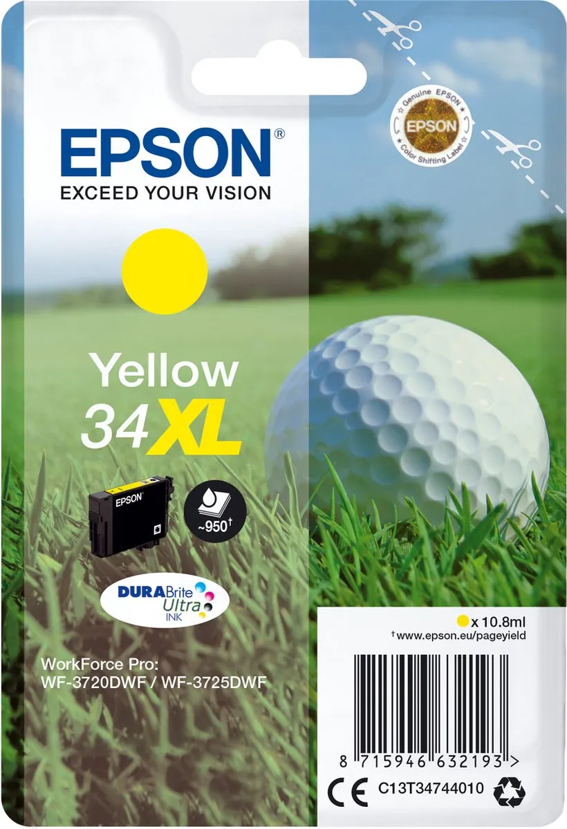 Epson DURABrite Ultra Golfbal Geel C13T34744020