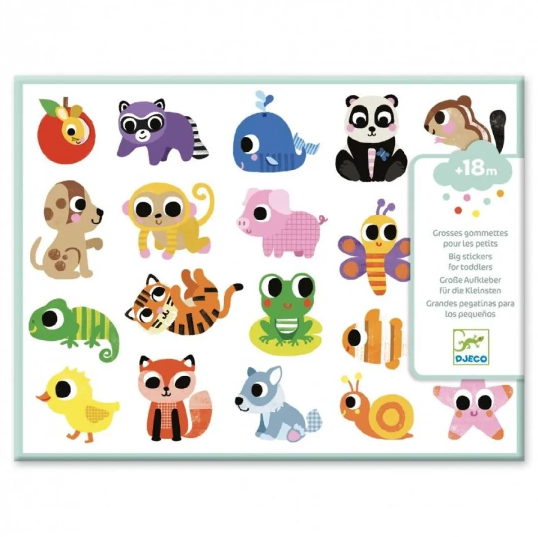 Djeco Babydieren Stickers - 100 Stuks - Meerkleurig