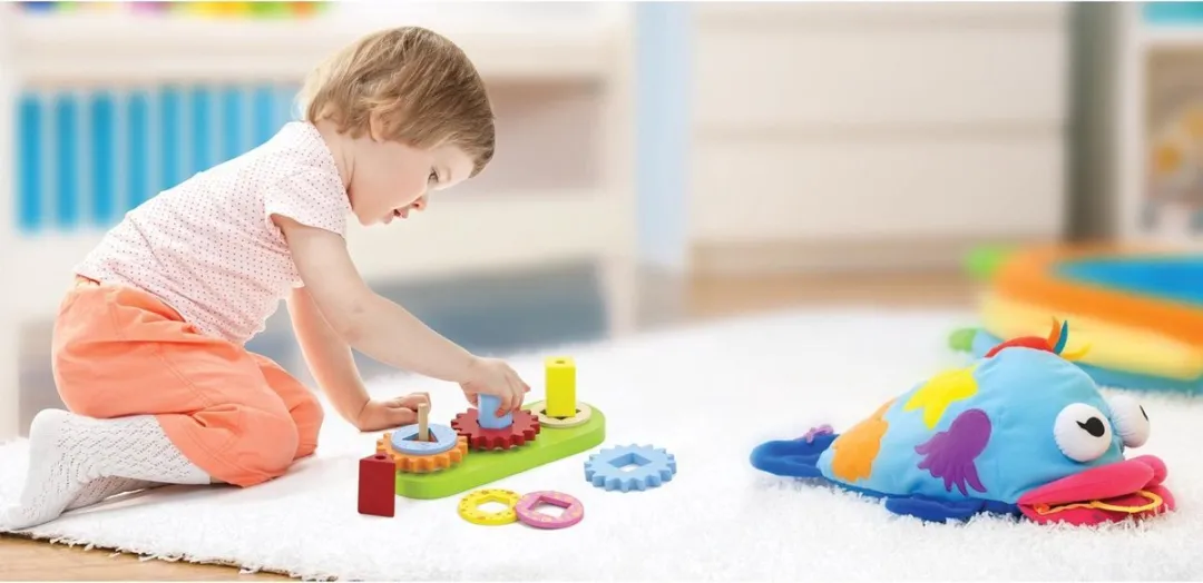 Viga Toys Educatief Spel Motoriekpuzzel Geometrische Vormen en Tandwielen - Multicolor